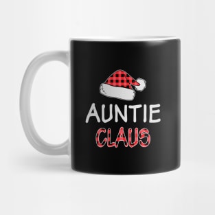 Auntie Claus Red Buffalo Plaid Matching Family Christmas Gift Mug